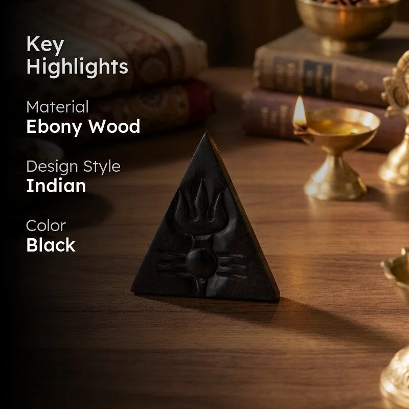Lord Shiva's Divine Trisul Ebony Wood Idol media 2