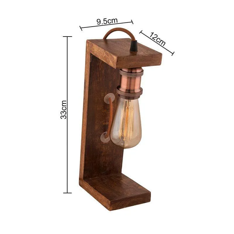 Rustic Aura Wooden Table Lamp media 5