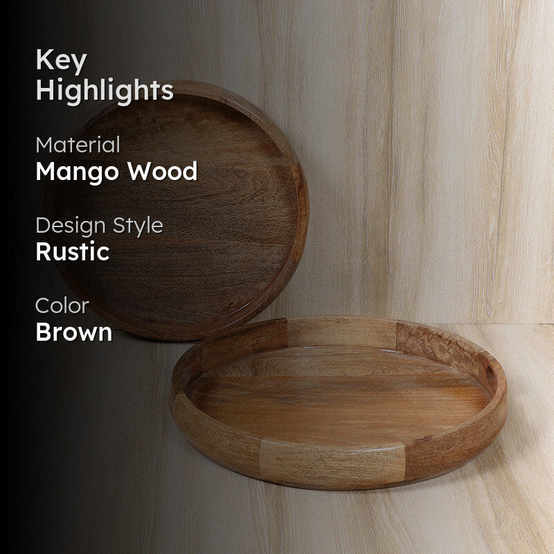 Zanari Mango Wood Serving Tray - Set Of Three media 2