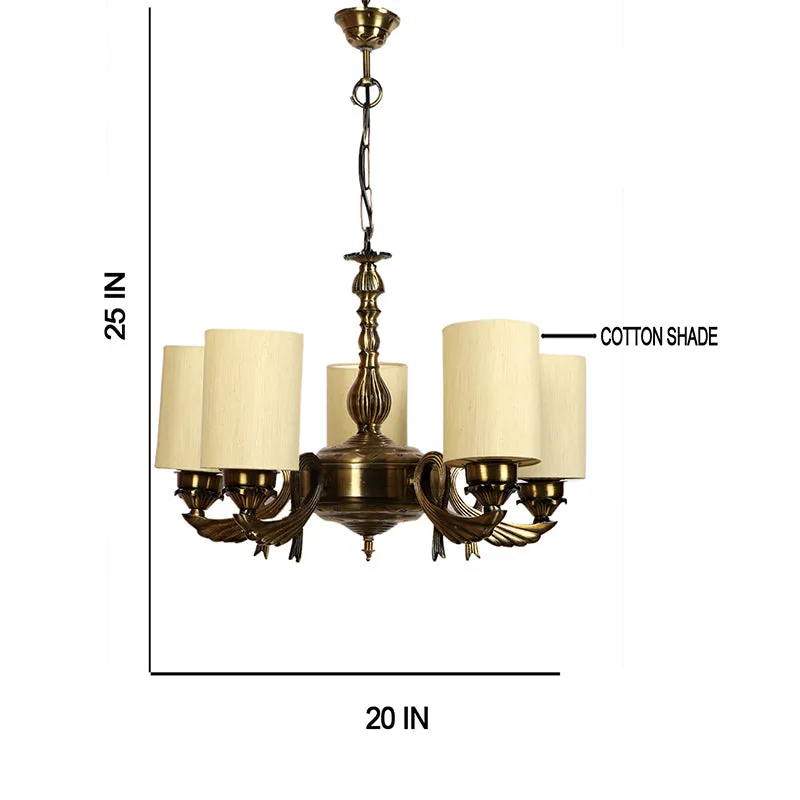 Vistara Cylindrical Golden Antique Ceiling Lamp - Off White media 5