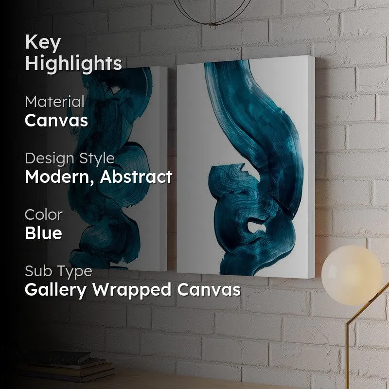 Swirl Soul Abstract Canvas Wall Painting - Set Of Two media 2