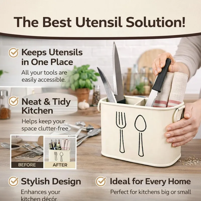KitchenPro Rust-Free Cutlery Stand - Ivory media 3