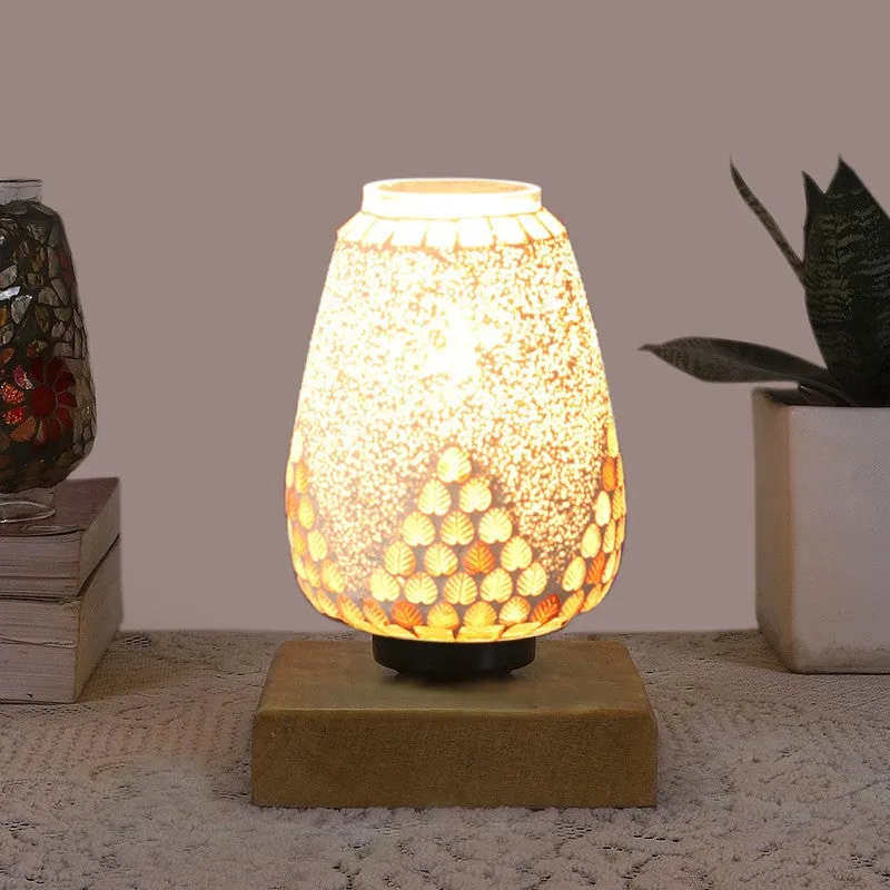 Glimano Glass Table Lamp With Wooden Base media 3