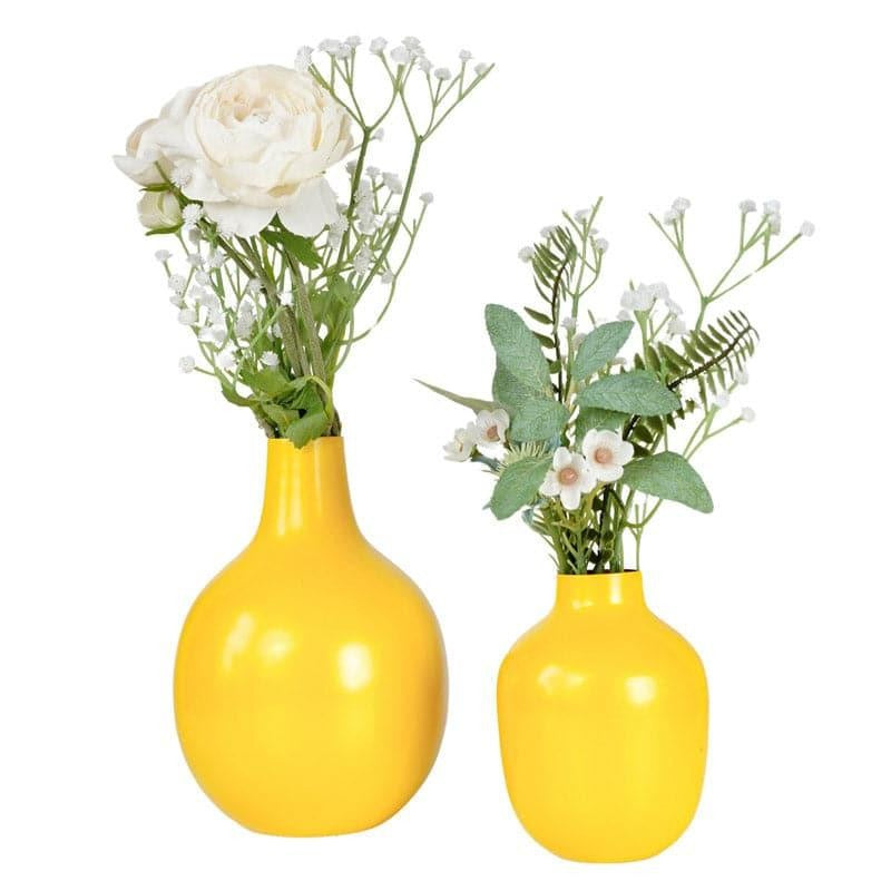 Ourania Metal Vase (Yellow) - Set Of Two media 4