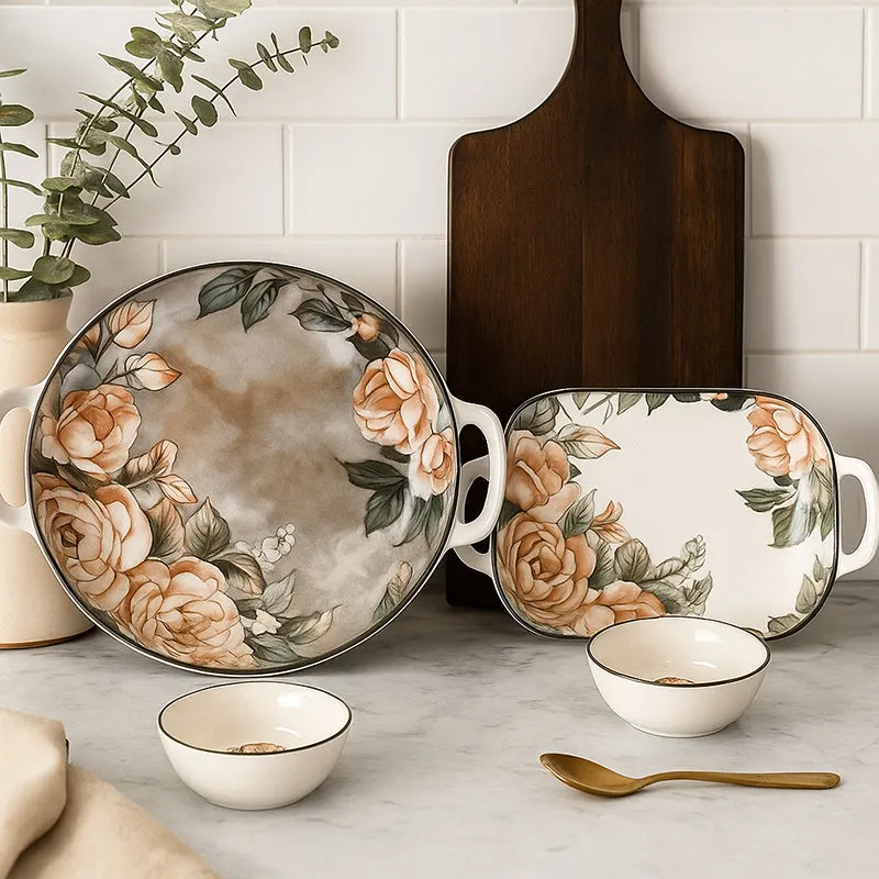 Maduva Floral Porcelain Serving Set - Four Piece Set media 3