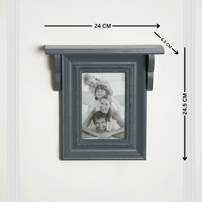 Nero Photo Frame With Wall Shelf - Grey media 5