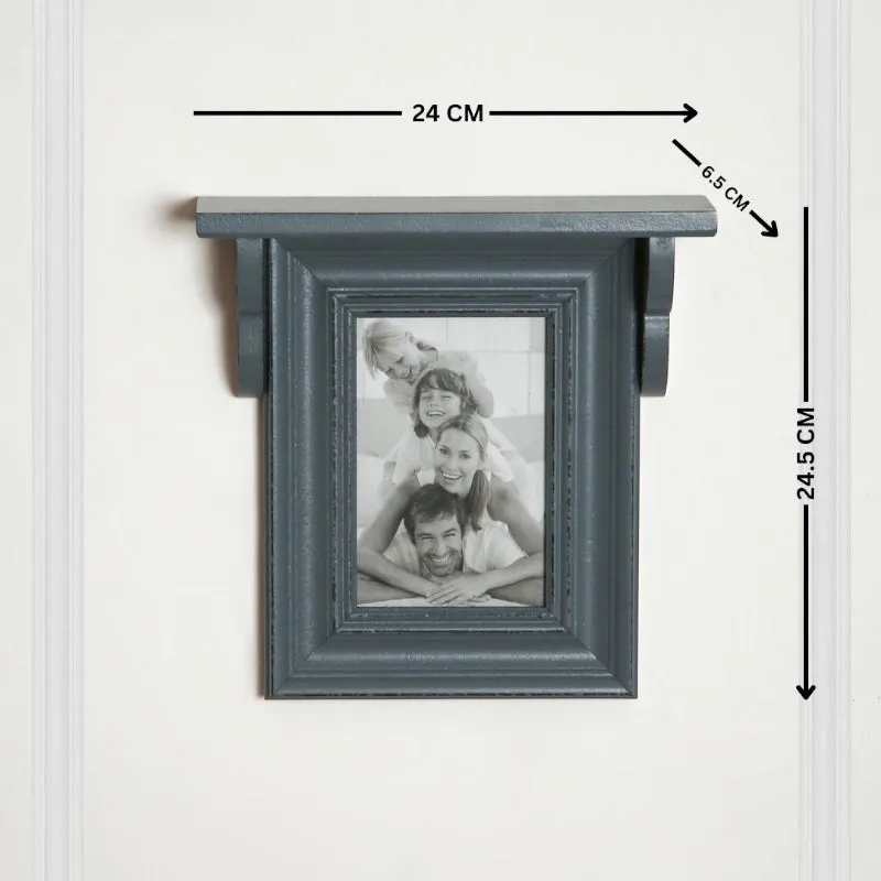 Nero Photo Frame With Wall Shelf - Grey media 5