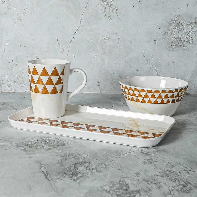 Mivono Serving Set (Brown & White) - Three Piece Set media 3