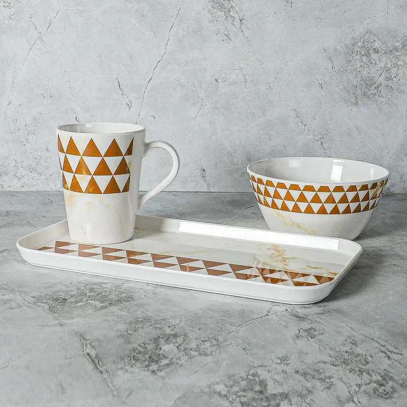 Mivono Serving Set (Brown & White) - Three Piece Set media 3