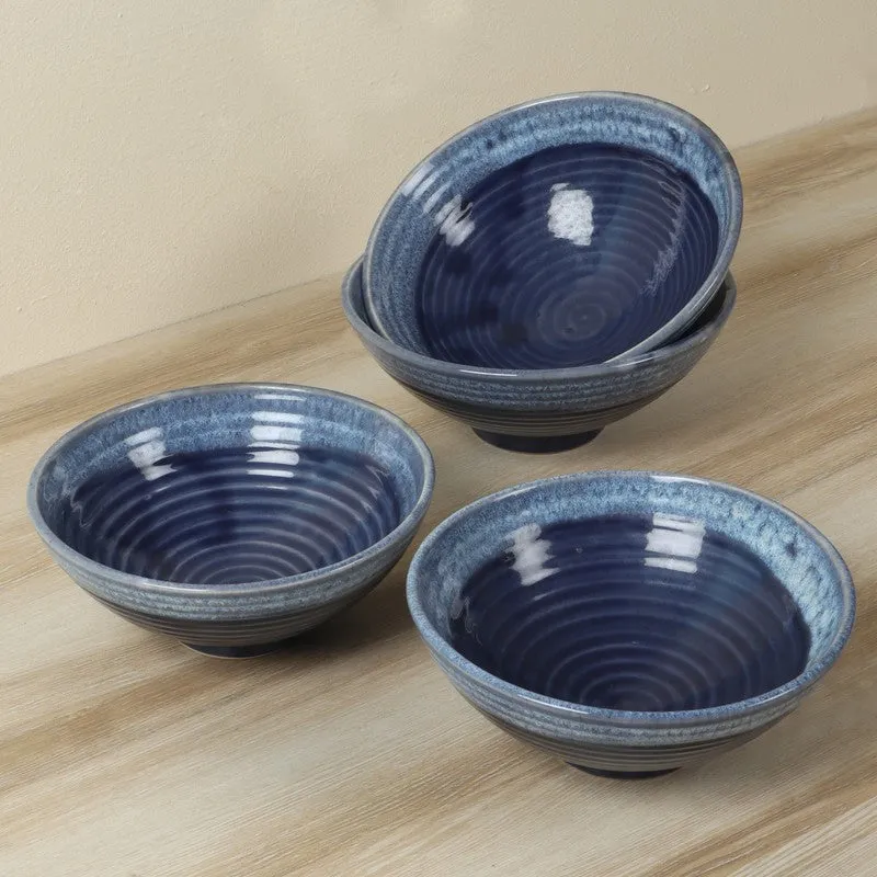 Hostella Table Serving Bowl (Blue,700 mL Each) - Set Of Four media 4