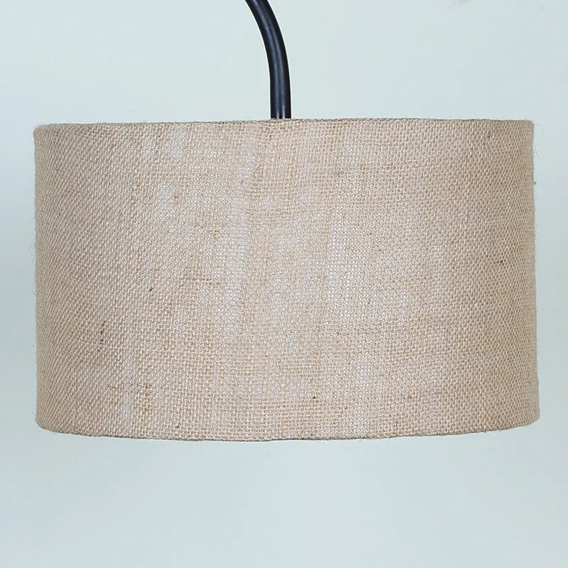 Lucciola Solid Arched Floor Lamp With Shelf - Beige media 4