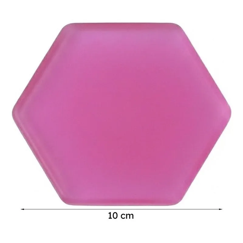 Glossy Hexa Glass Coaster (Pink) - Set Of Four media 7