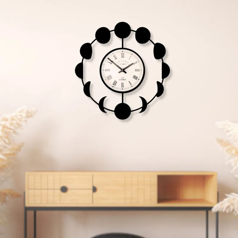 Mooncycle Steel Analog Wall Clock - Black media 3