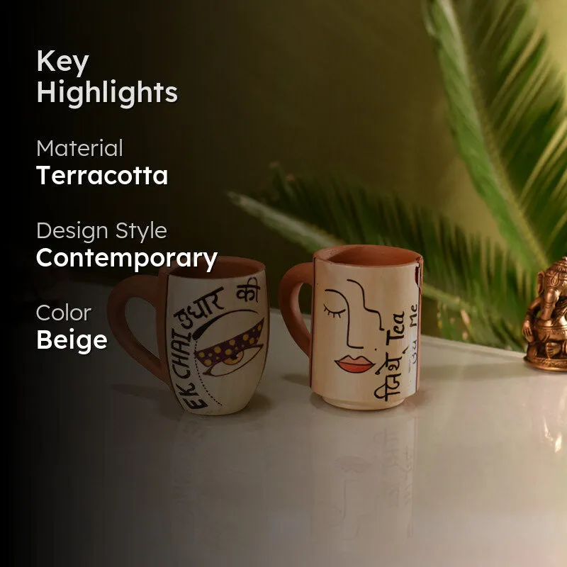 Ek Terracotta Tea Cup (150 mL Each) - Set of Two media 2