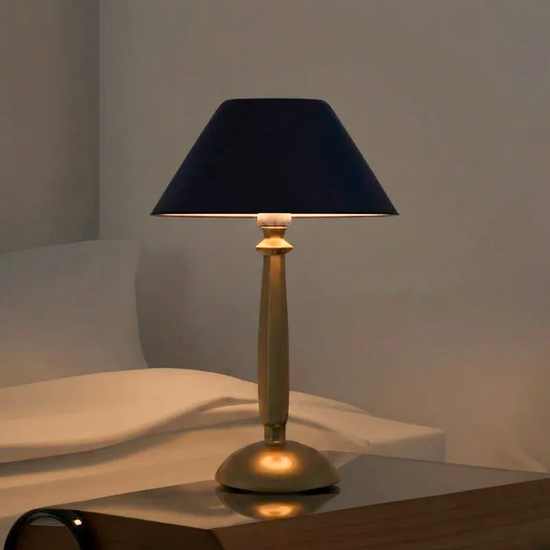Luna Shine Fabric Table Lamp - Gold,Blue media 1