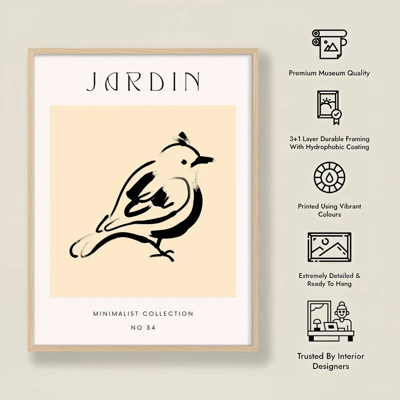 Chirping Melody Archival Canvas Wall Art - Natural Brown Frame media 8