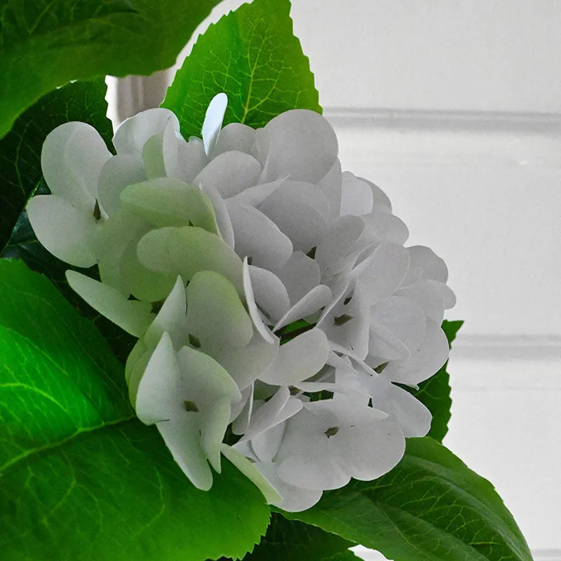 Faux Everlasting Hydrangea Plant With Black Plastic Pot (White) - 76 cm (2.5 ft) media 4