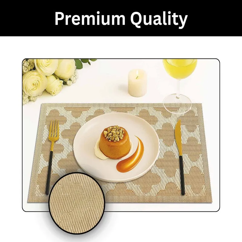 Lyora Golden Rectangle PVC Table Mats - Set Of Four media 3