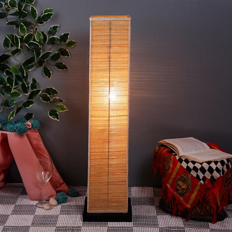Abita Bamboo Wooden Floor Lamp - Beige
