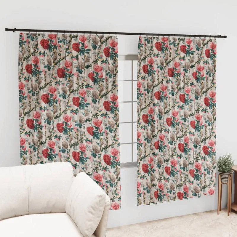 Mivaana Floral Curtain (Peach) - Set Of Two media 7
