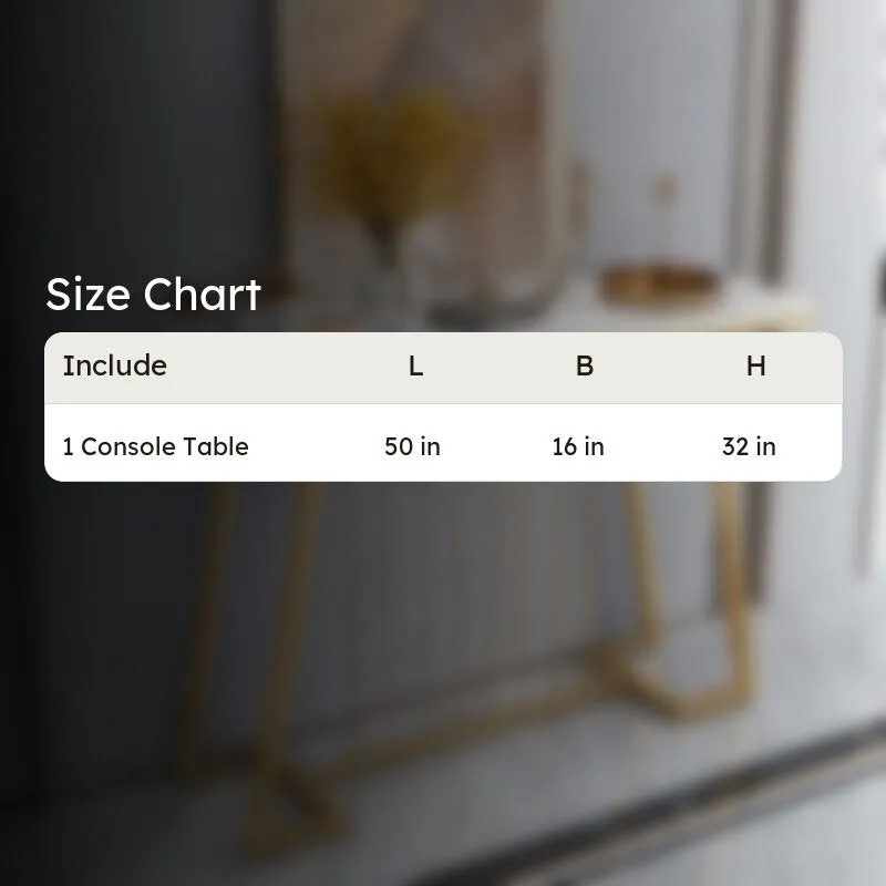 Creative Metal Console Table with Marble Top - Large media 5
