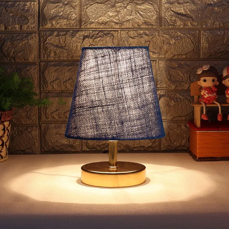 Alba Jute Table Lamp - Blue,Gold media 1