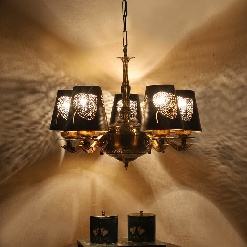 Raafae Conical Golden Antique Ceiling Lamp