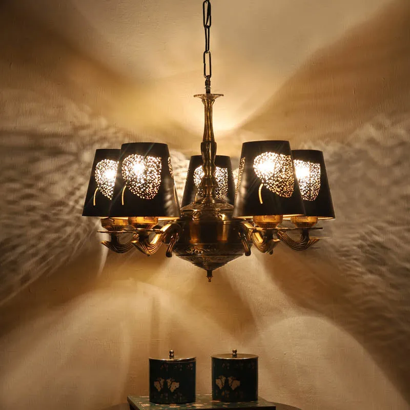 Raafae Conical Golden Antique Ceiling Lamp media 1