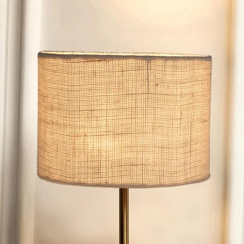 Loft Gleam Jute & Metal Table Lamp (Drum) - White,Gold media 3