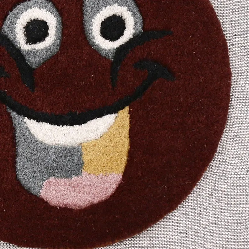 Smile Burst Wool Carpet - Maroon media 5