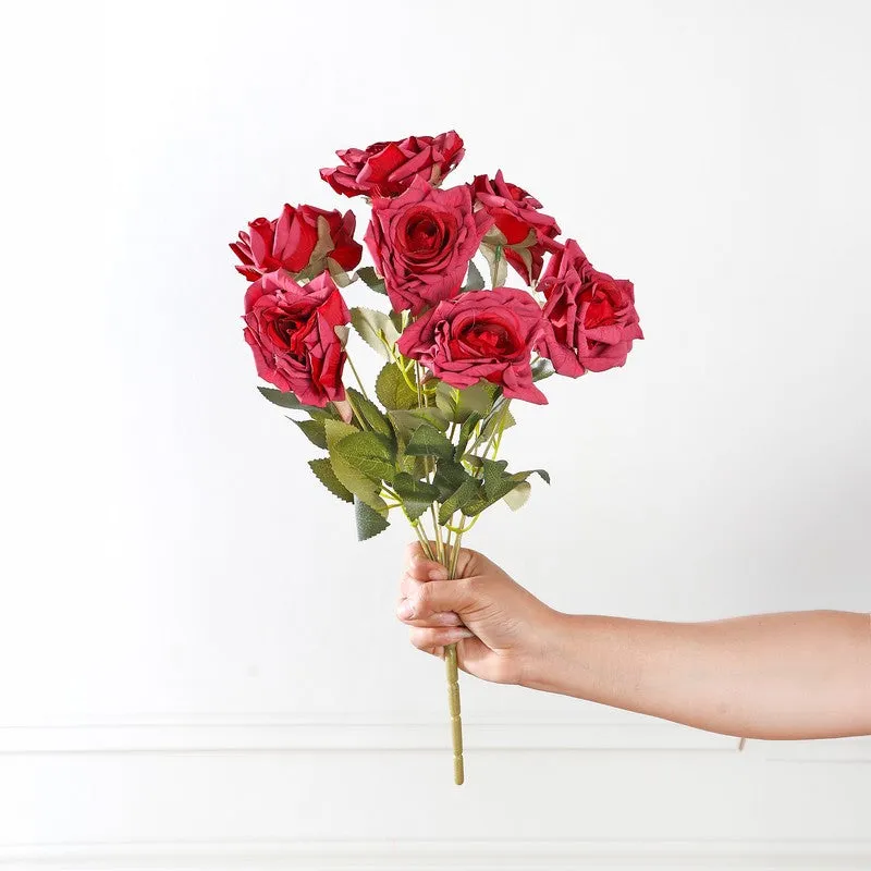 Floraura Rose Fabric Artificial Flower - Red media 4