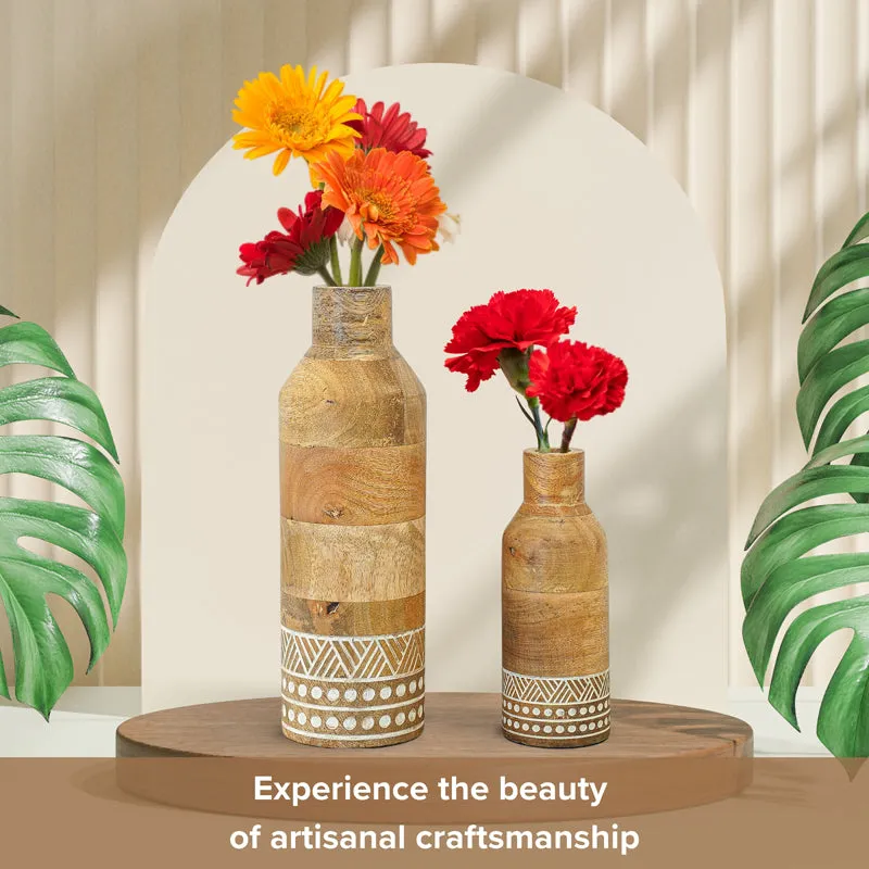 Florium Mango Wood Vase - Set Of Two media 4