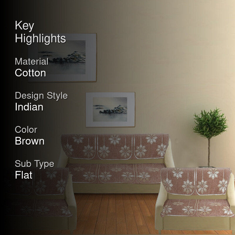 Mitha Floral Sofa Cover (Peach) media 2
