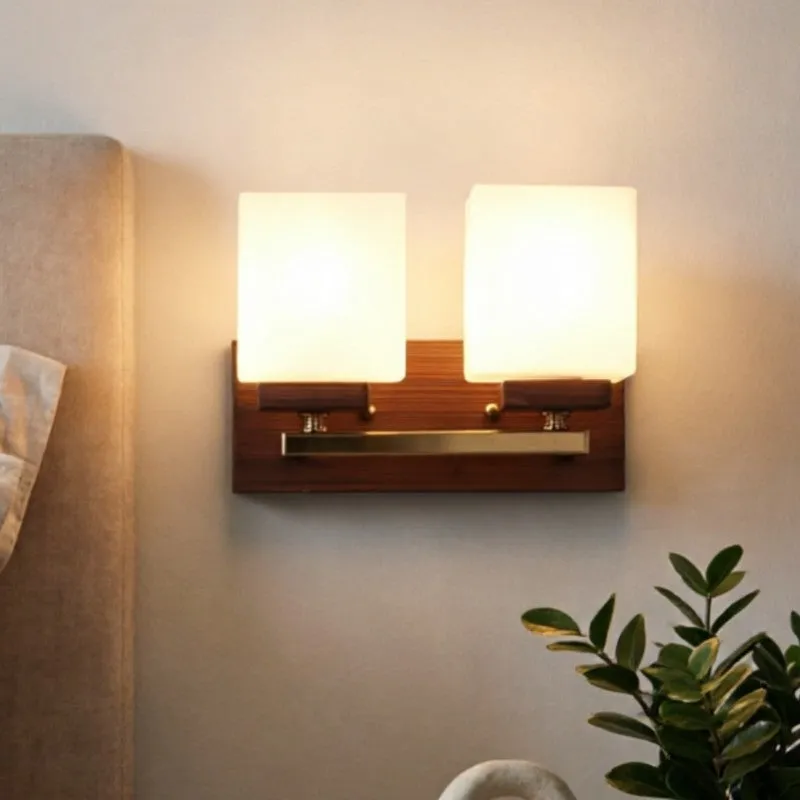 Chyra Duo Wooden Wall Lamp media 1