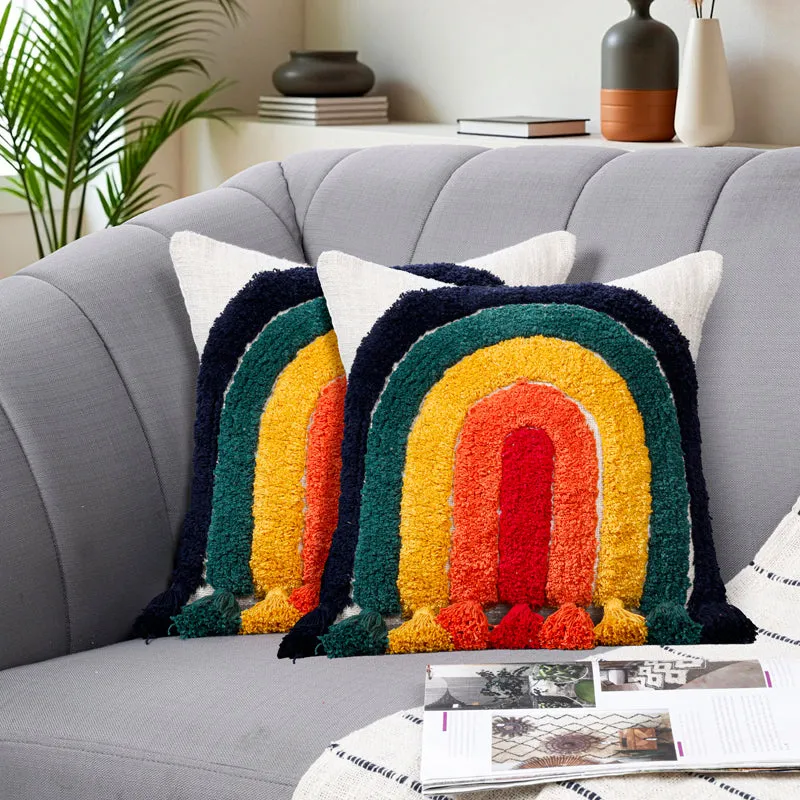 Vibrant Arc Tufted Cushion Cover Set - Set Of Two media 1