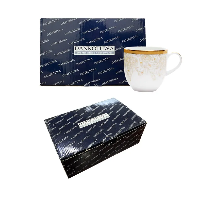 Gilded Iris Pete 24k Gold Brushed Porcelain Coffee Mug (300 mL Each/Gold) - Set Of Six media 7