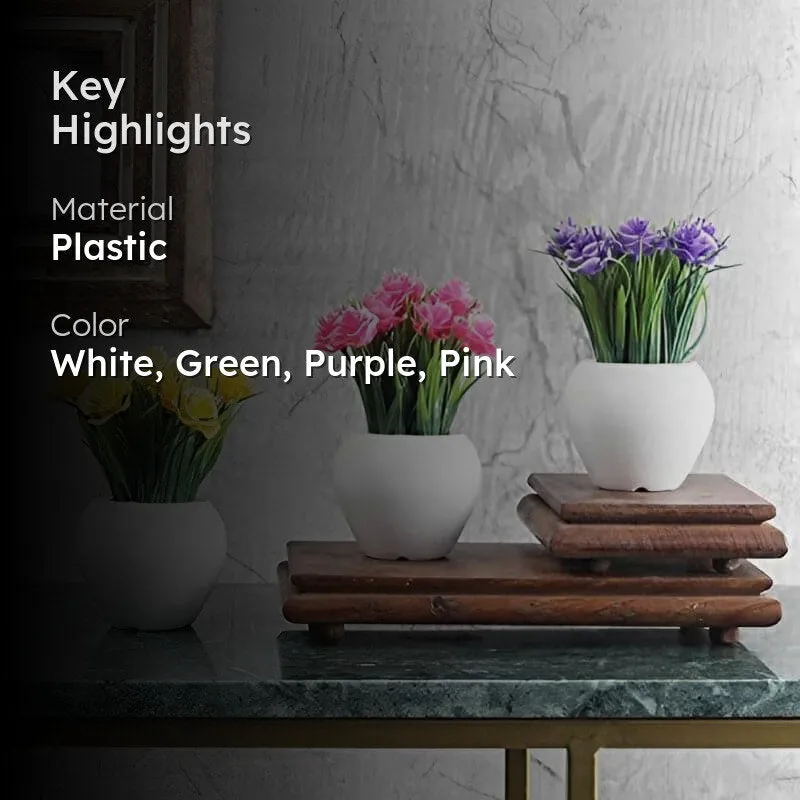 Delpha Faux Plant In Apple Pot (Purple & Pink) - Set Of Two media 2