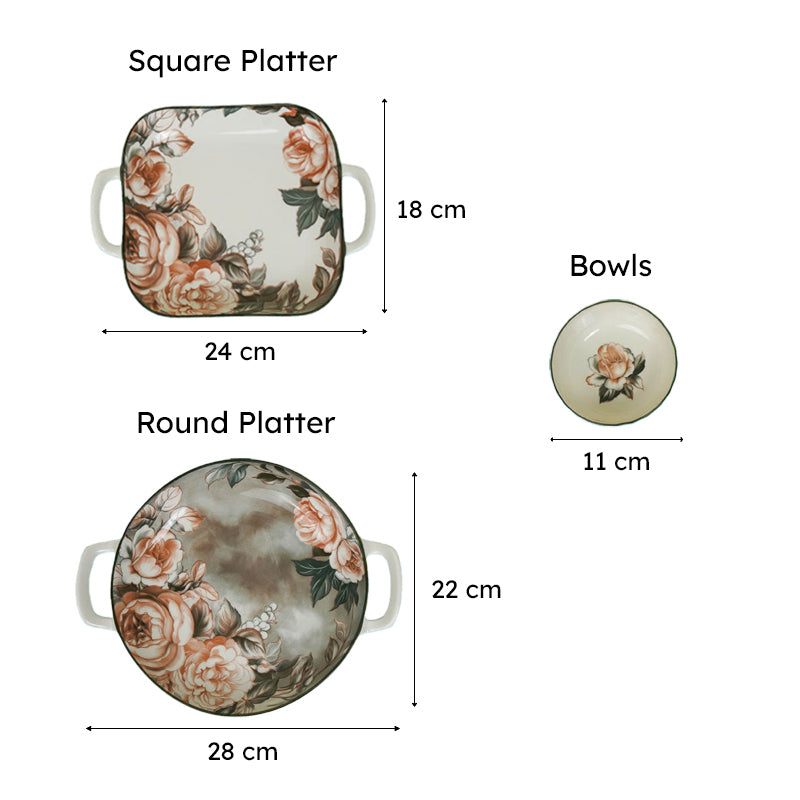 Maduva Floral Porcelain Serving Set - Four Piece Set media 10