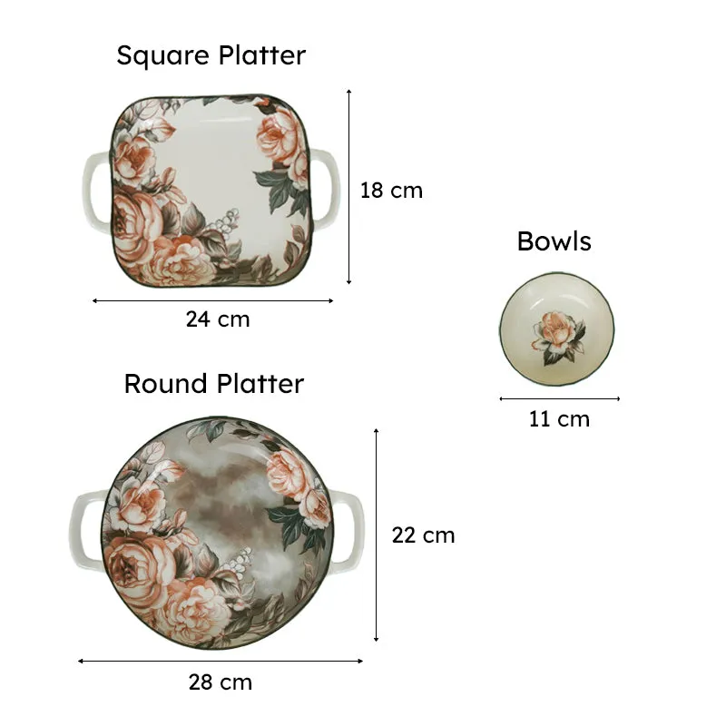 Maduva Floral Porcelain Serving Set - Four Piece Set media 10