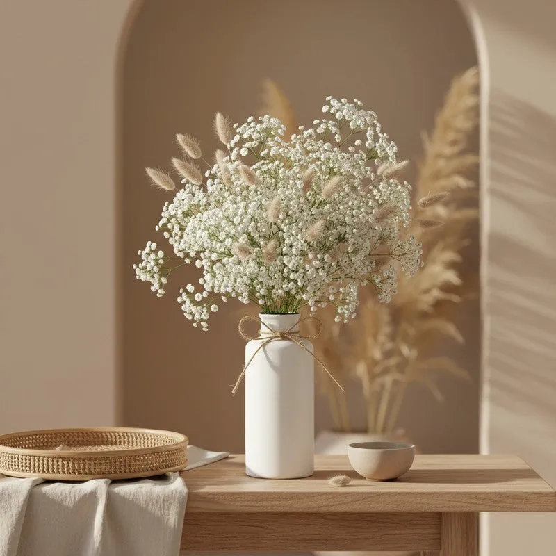 Solvia Minimal Cylindrical Ceramic Vase - White media 5
