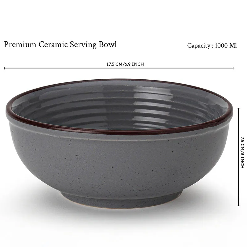Terra Ridge Serving Bowl (Grey/1000 mL) - Set Of Two media 8