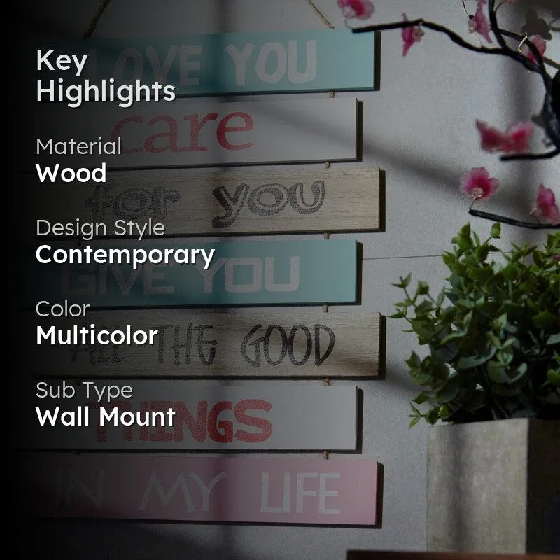 Love You Care For You Motivational Quote Wooden Wall Accent media 2