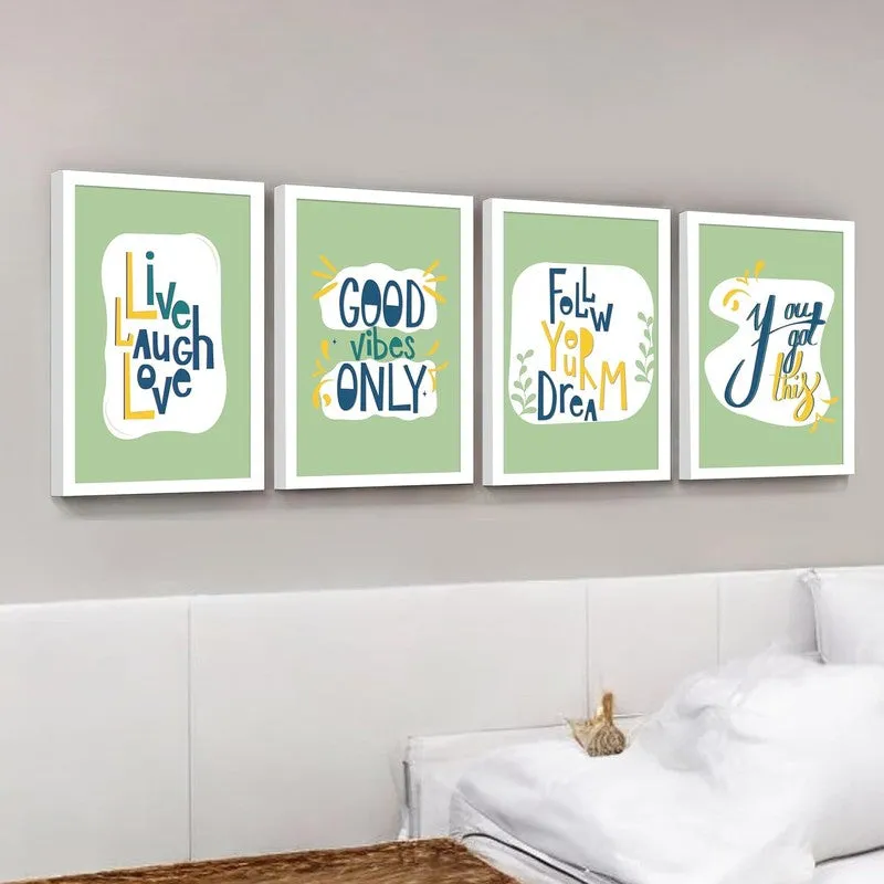 Inspiration Quote Paper Wall Painting With Frame - Set Of Four media 3