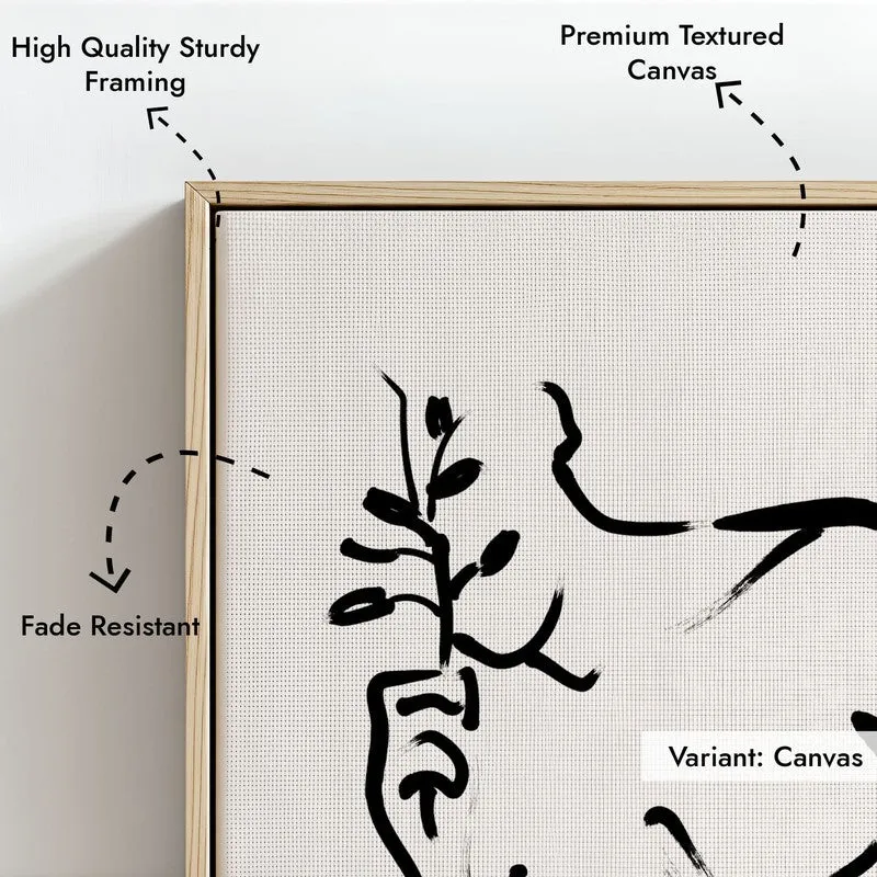 Tender Veil Canvas Wall Painting With Brown Frame media 7