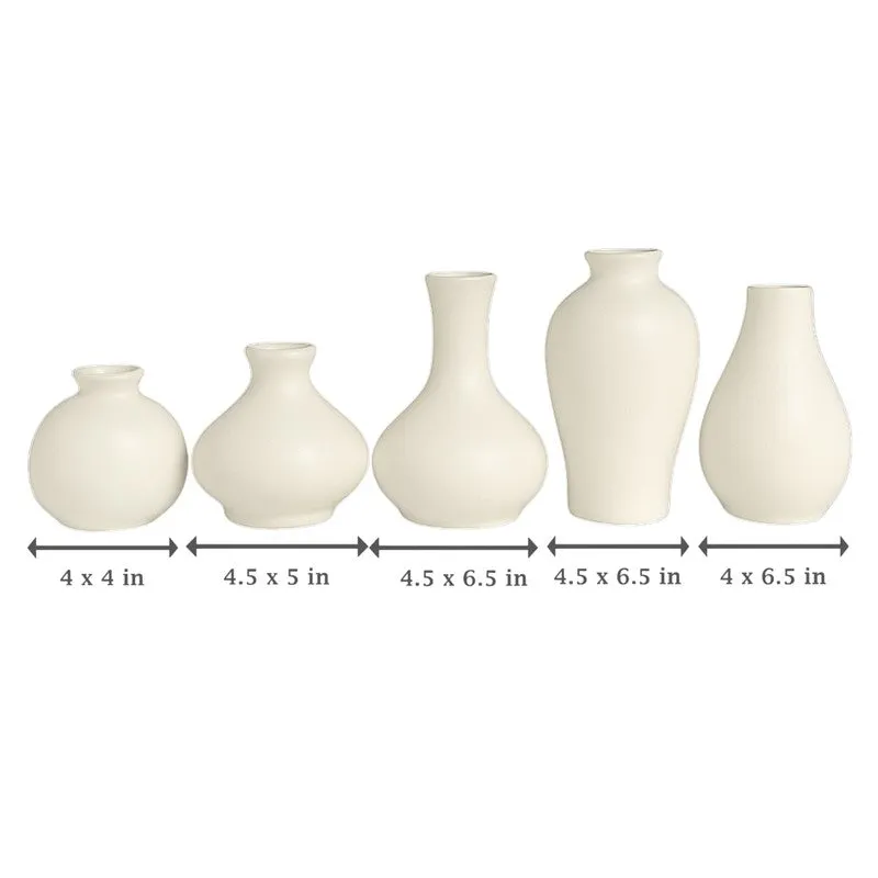 Petite Floral Ceramic Vase - Set of Five media 10