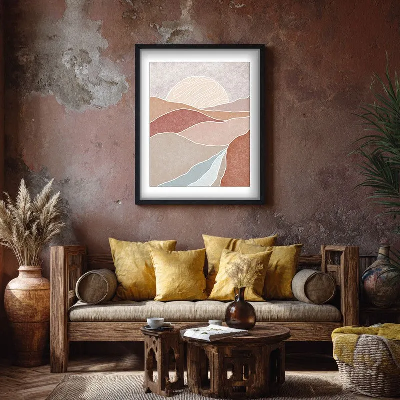 Celestial Ridge Canvas Wall Painting With Black Frame media 7