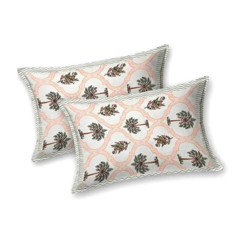Desion Cotton Bedsheet (White,Green,Orange) - 240 TC media 4