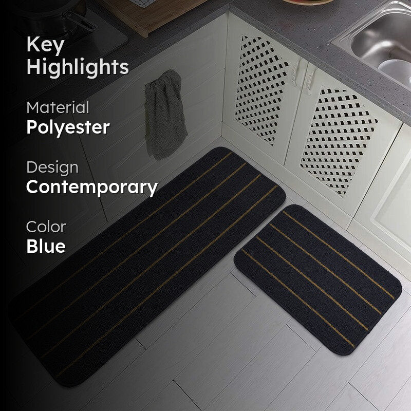 CozyLines Kitchen Floor Mats (Navy) - Set of Two media 2