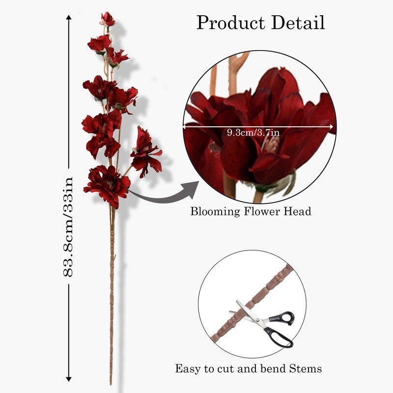 Petal Essence (Red) Premium Artificial Flowers - Set Of Two media 7