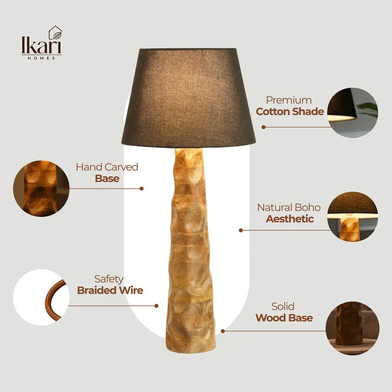 Sculpted Black Mango Wood Floor Lamp media 7